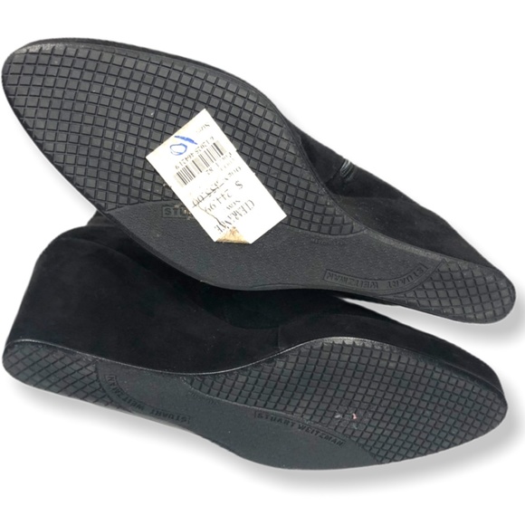 Black Suede Stuart Weitzman Wedge Boots 10M - Picture 5 of 8